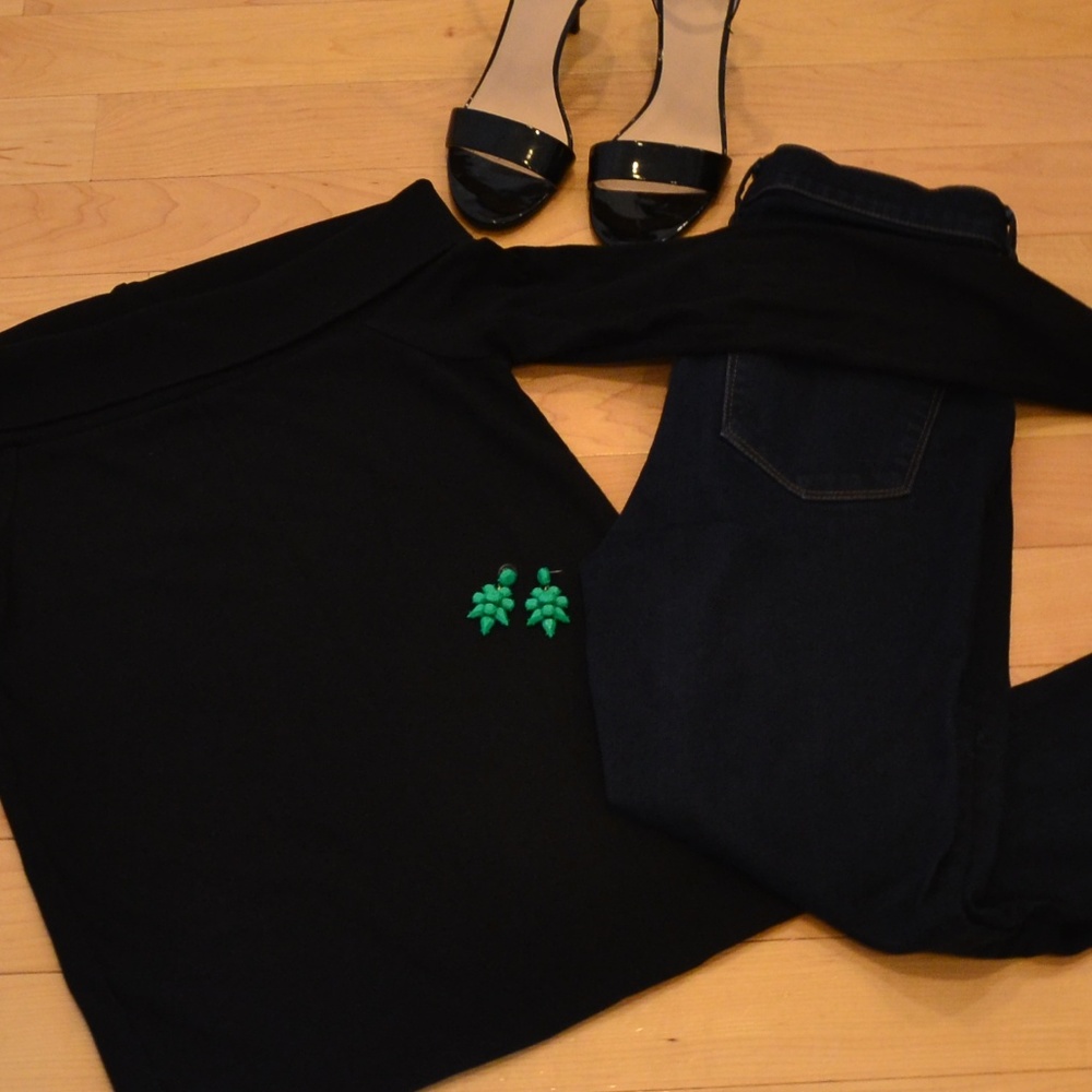 J. Crew Black off the shoulder top, Size S, EUC